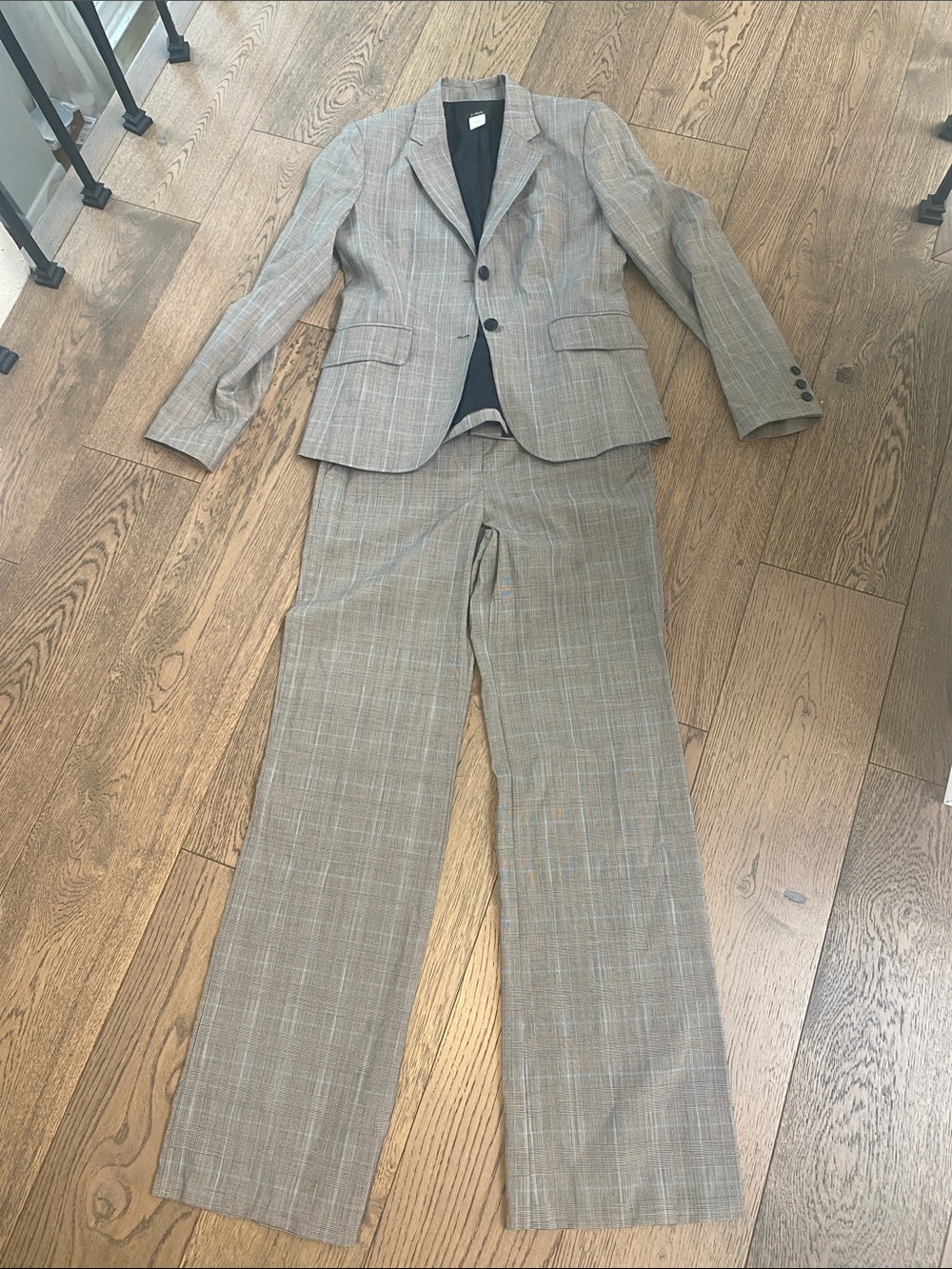 J. Crew Gray Plaid Blazer and Trouser Set